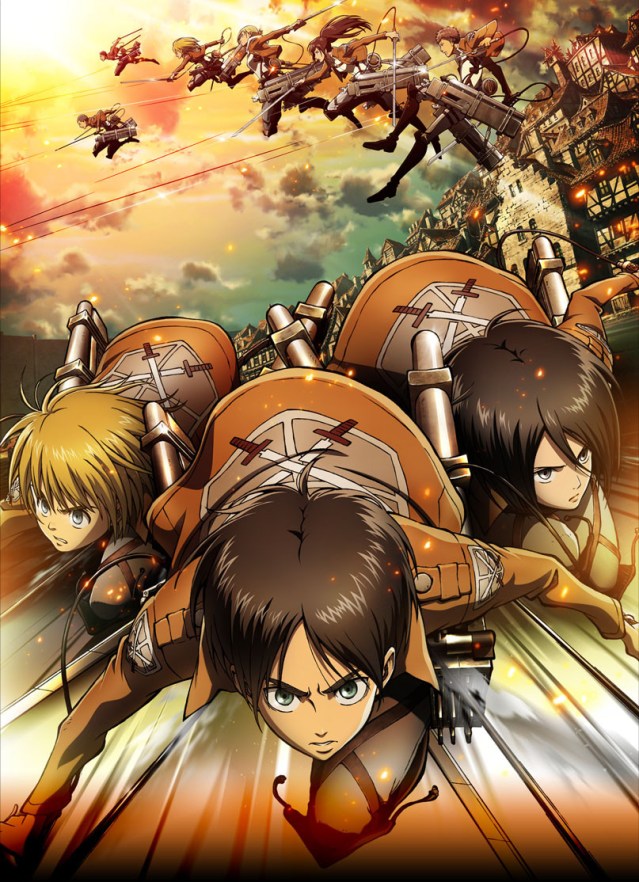 The main character's (from left to right) Armin, Eren and Mikasa