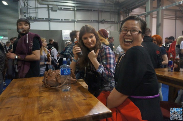Nerdgeist Writers Siobhan & May enjoying a drink at Belfast Comic Con
