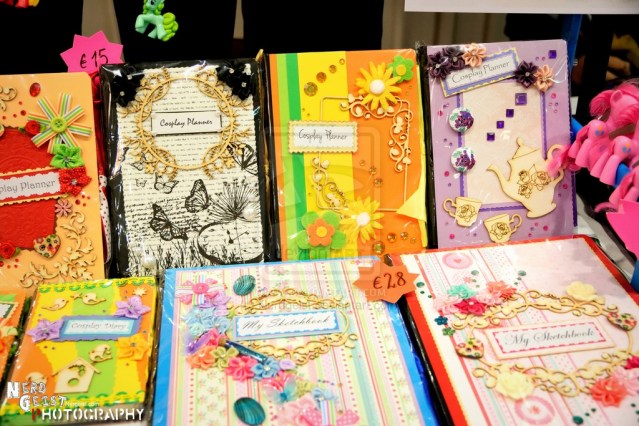 Cosplay Planners/Diaries at Anathiell’s table at Nom-Con 2014.