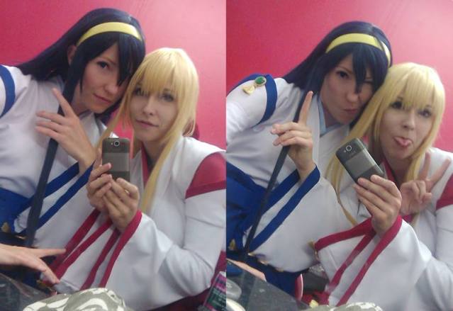  Anathiell’s Chikane Himemiya cosplay form Kannazuki No Miko along with Paula Stachecka cosplaying as Himeko Kurusugawa. Photo by Paula Stachecka 