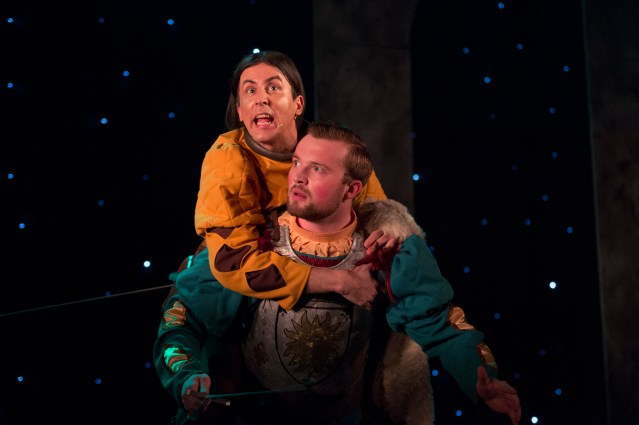 L to R – Tommy Wallace as the Prince’s familiar ‘Wolf, and Sam T McKee as the valiant Prince  Antoine