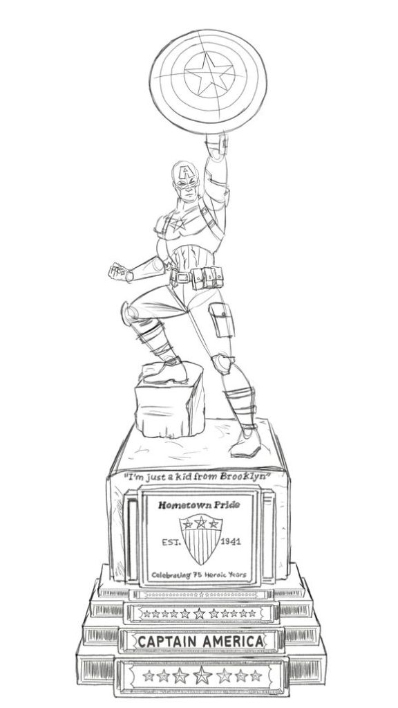 Captain-America-Statue-rough-sketch
